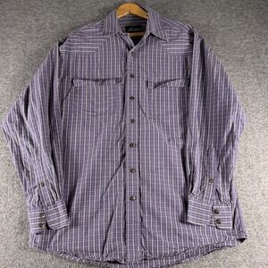 LUCCHESE Men's Cotton Button Down Shirt Size Medium Plaid Western Work Horse